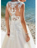 Ivory Lace Tulle Illusion Back Wedding Dress Ivory Lace Tulle Illusion Back Wedding Dress